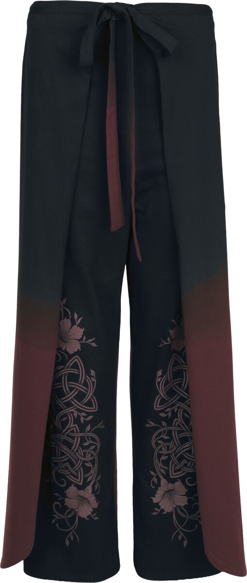 4068143366151 - Rooted in Reverence Wrap Pants Stoffhose schwarz rot in L-XL