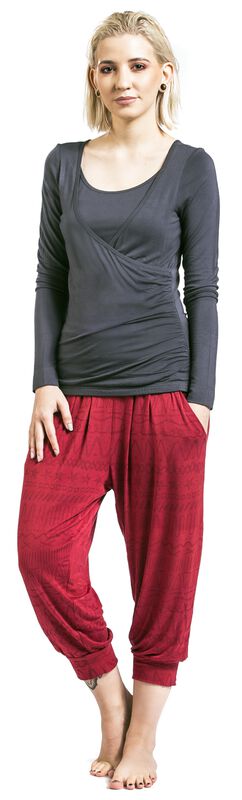 Markenkleidung Brands by EMP Sport und Yoga - rote Stoffhose mit Alloverprint | RED by EMP Leggings