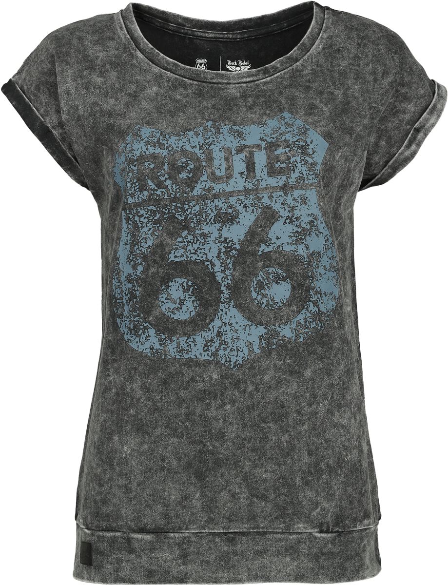 Levně Rock Rebel by EMP Rock Rebel X Route 66 - T-Shirt Dámské tričko černá