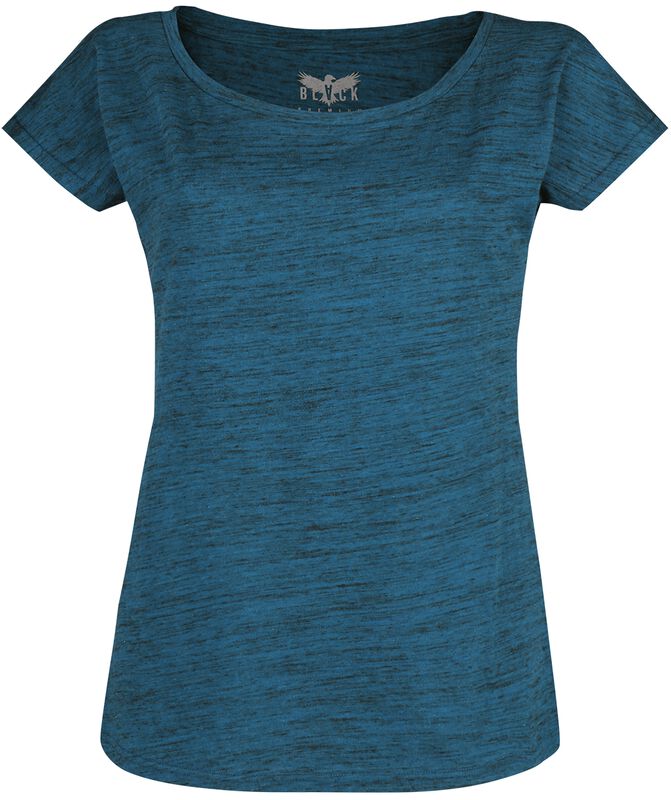 Blaues T-Shirt in Melange-Optik