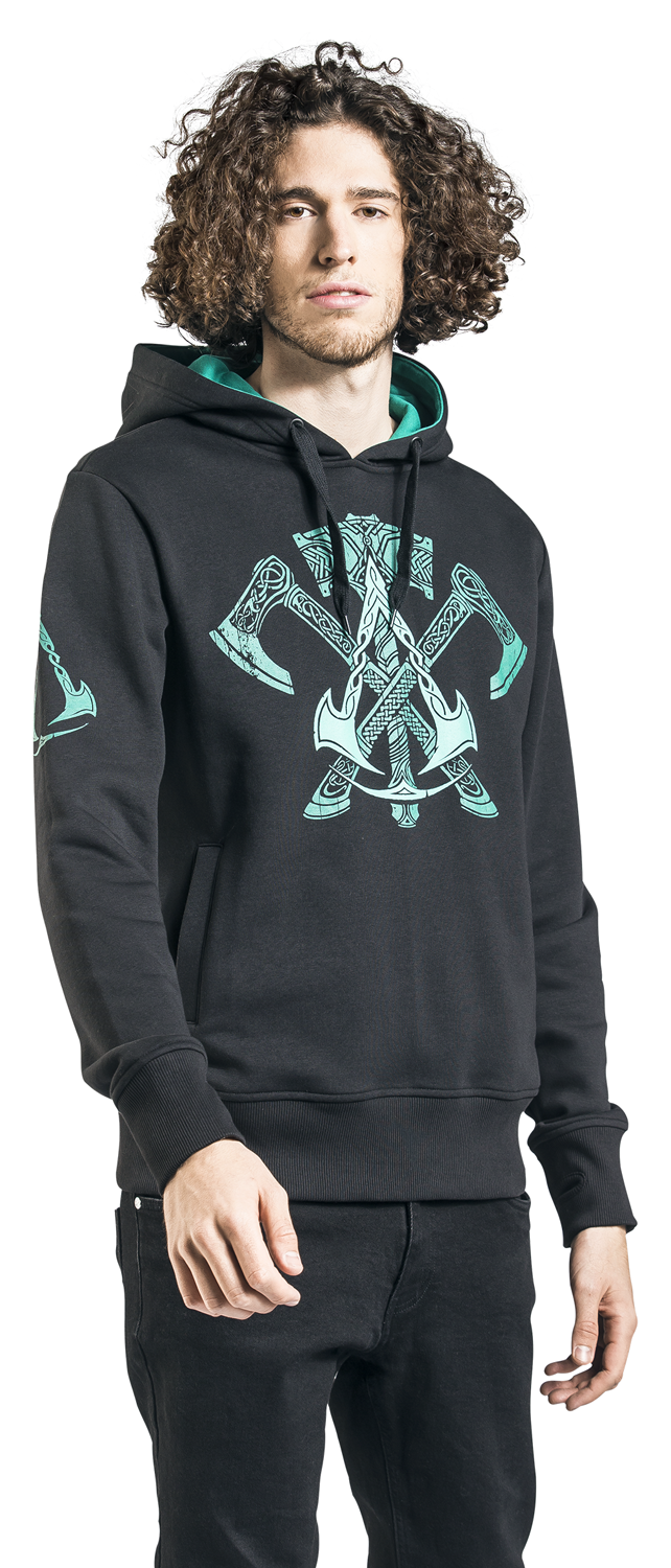 Assassin's Creed Valhalla - Axt & Hammer Kapuzenpullover schwarz petrol
