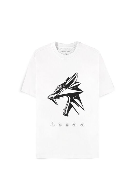 The Witcher - Gaming T-Shirt - Wolf Head - S bis XXL - für Männer - Größe S - weiß