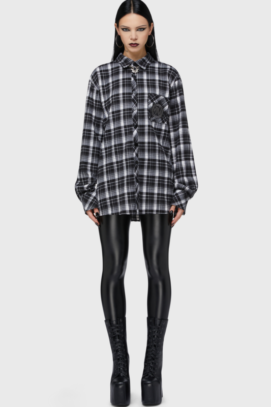 4068143421386 - Cause of Death Shirt Langarmhemd grau in XS