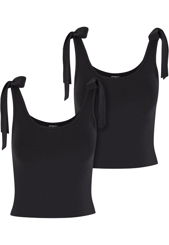 Levně Urban Classics Dámský basic top se zavazováním - balení 2 ks Dámský top černá