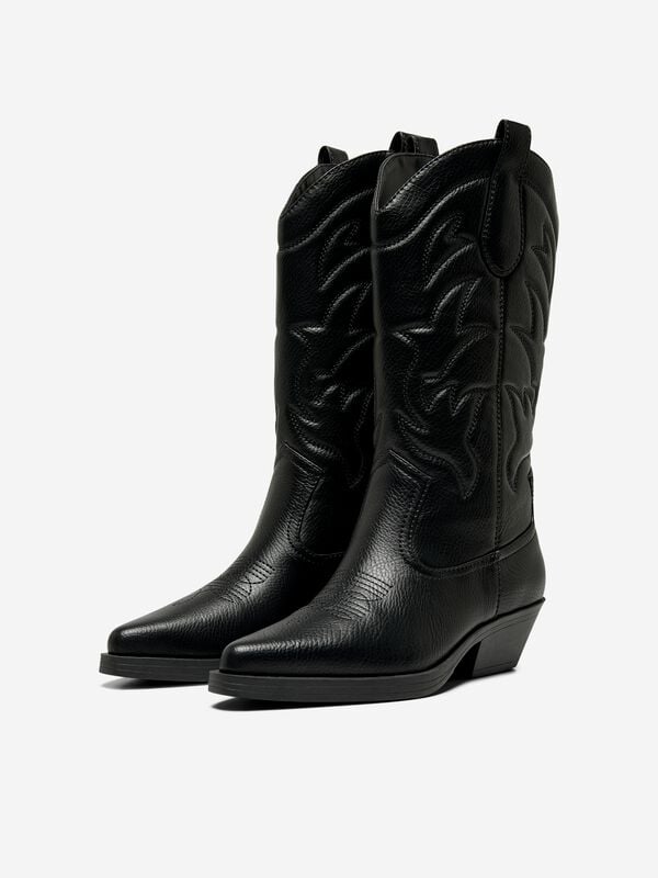 Only Stiefel - ONLBRONCO-1 PU COWBOY BOOT - EU36 bis EU41 - für Damen - Größe EU37 - schwarz