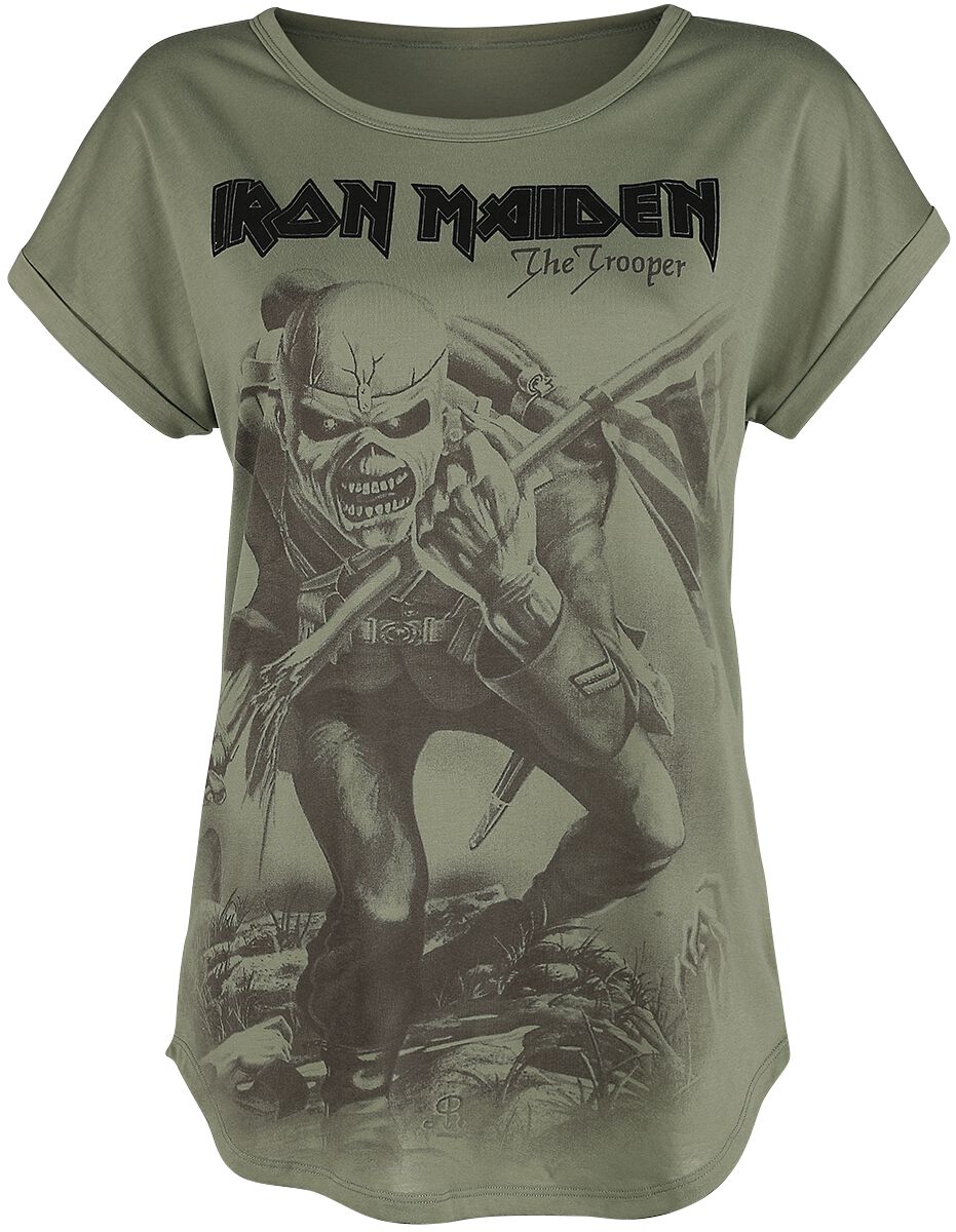Levně Iron Maiden EMP Signature Collection Dámské tričko olivová