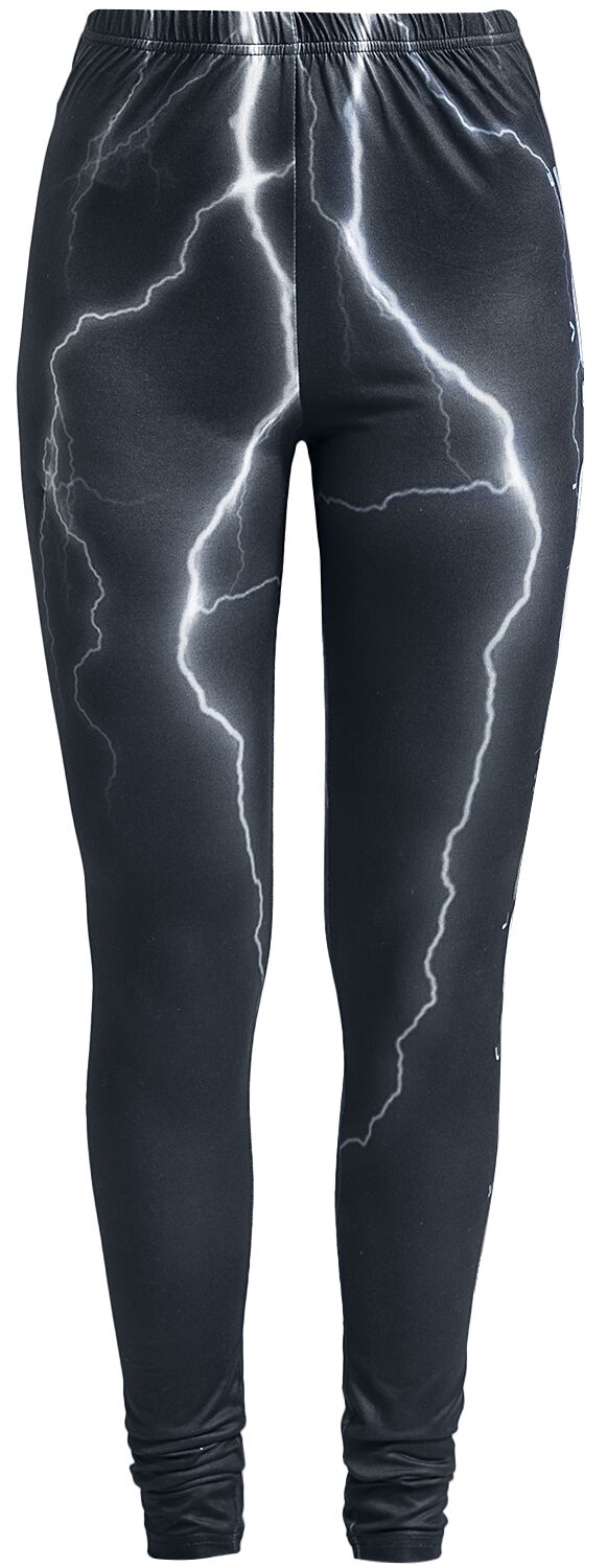 Image of Leggings di EMP Stage Collection - Leggings with lightning print - S a XXL - Donna - nero