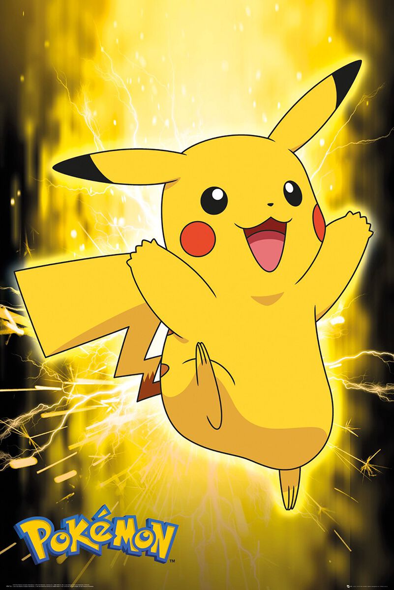 Pikachu Neon Poster multicolor von Pokémon