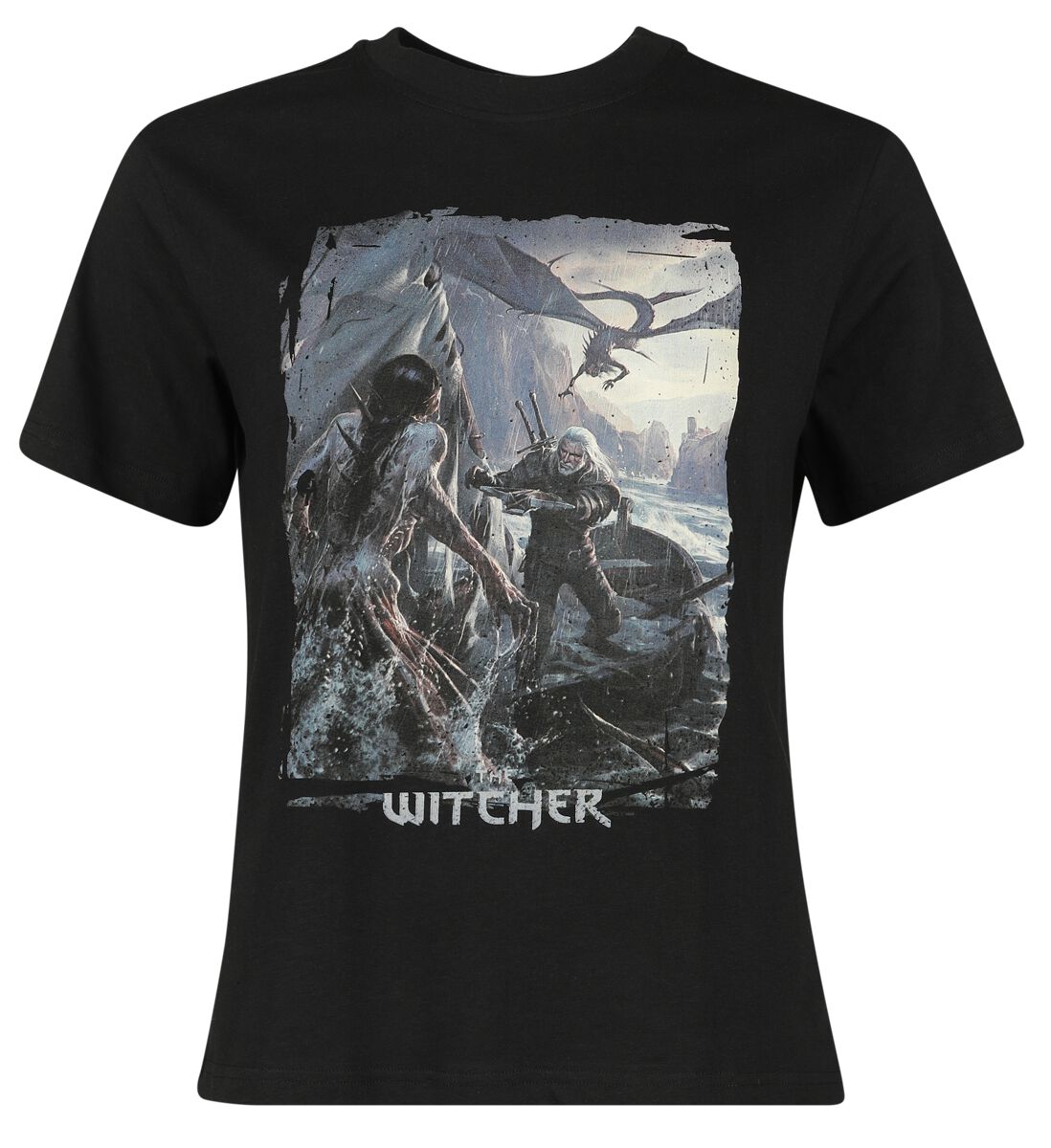 The Witcher - Gaming T-Shirt - Sea Monster - S bis XXL - für Damen - Größe S - schwarz