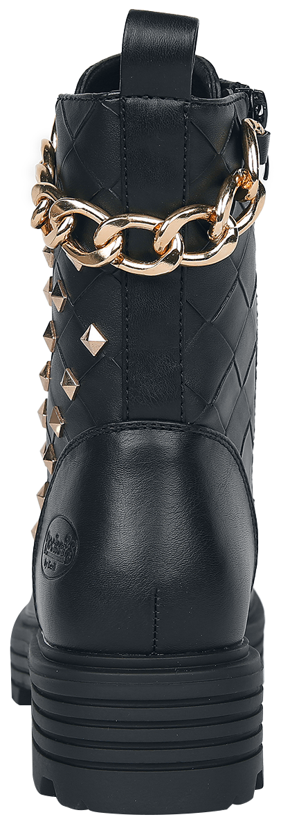 Dockers by Gerli Schnürboot mit Kette und Nieten Boot schwarz