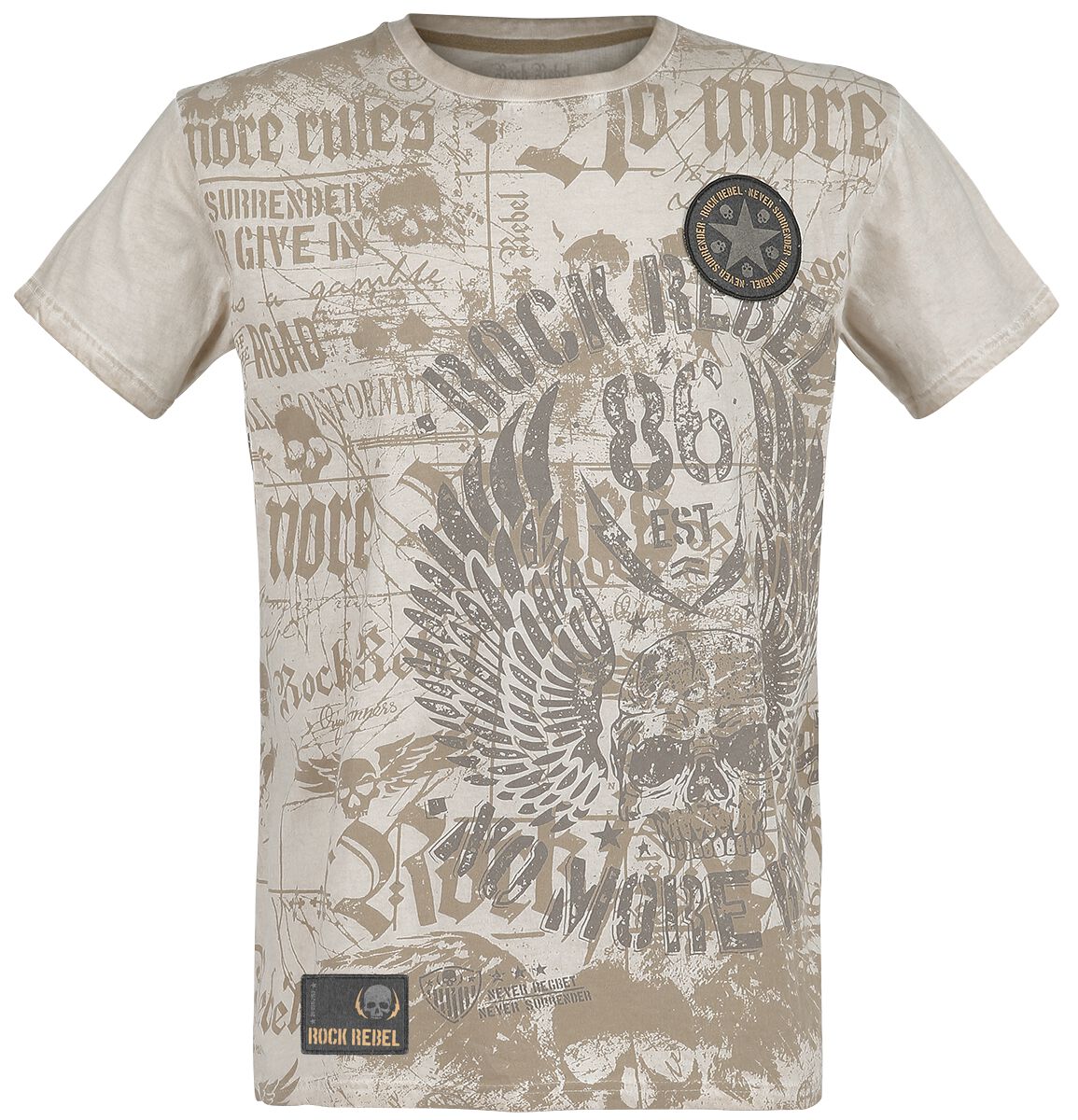 Image of T-Shirt di Rock Rebel by EMP - Rebel Soul - S a 5XL - Uomo - beige