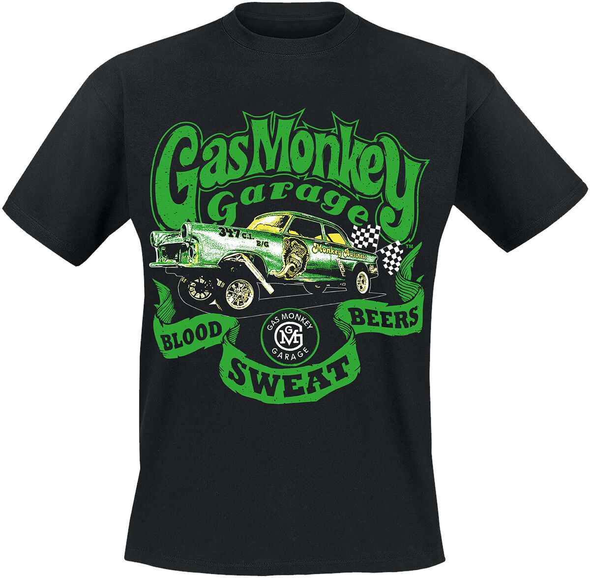 Gas Monkey Garage T-Shirt - Classic Car - S bis XXL - für Männer - Größe XXL - schwarz  - Lizenzierter Fanartikel