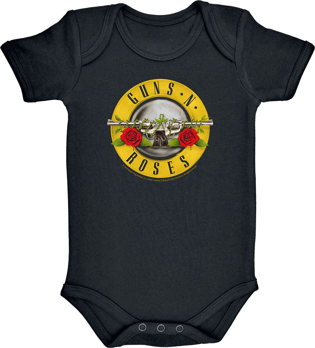 Guns N` Roses Body für Neugeborene - Metal-Kids - Bullet - für Mädchen & Jungen - schwarz  - Lizenziertes Merchandise!