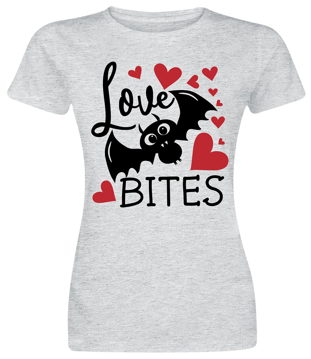 Levně Zábavné tričko Love Bites Dámské tričko prošedivelá
