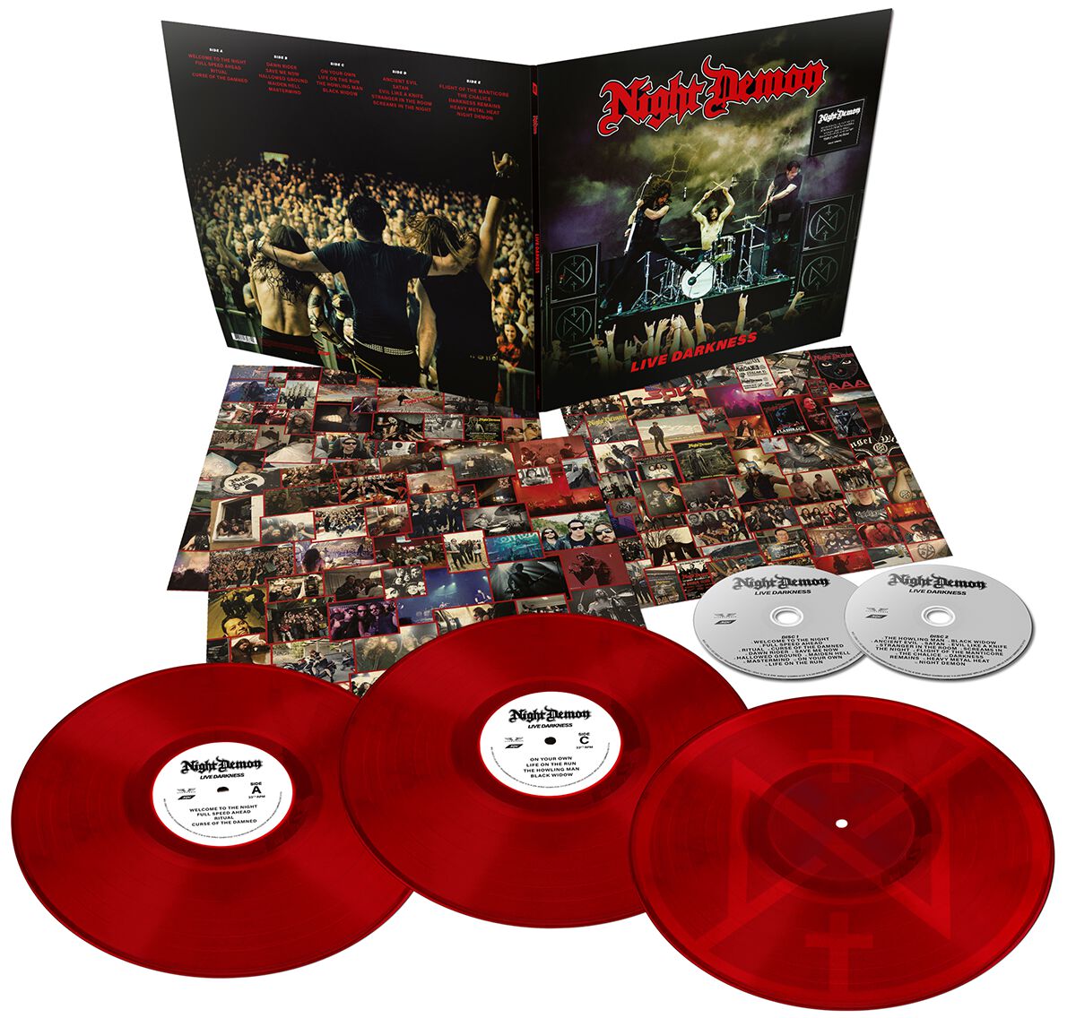 Levně Night Demon Live darkness 3-LP & 2-CD červená