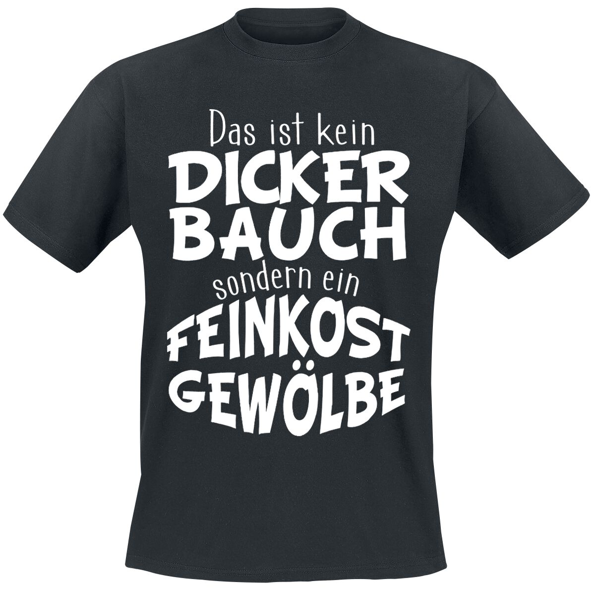 Food T-Shirt - Dicker Bauch - Feinkostgewölbe - XL bis 4XL - für Männer - Größe XL - schwarz