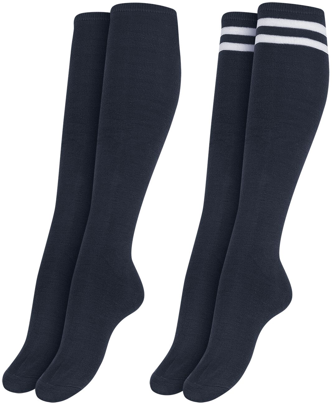 Image of Calze parigine di Urban Classics - Ladies College Socks 2-Pack - EU35-38 a EU 39-42 - Donna - blu navy