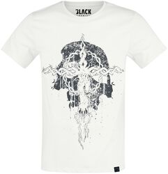 T-Shirt with skull and cross, Black Premium by EMP, T-Shirt