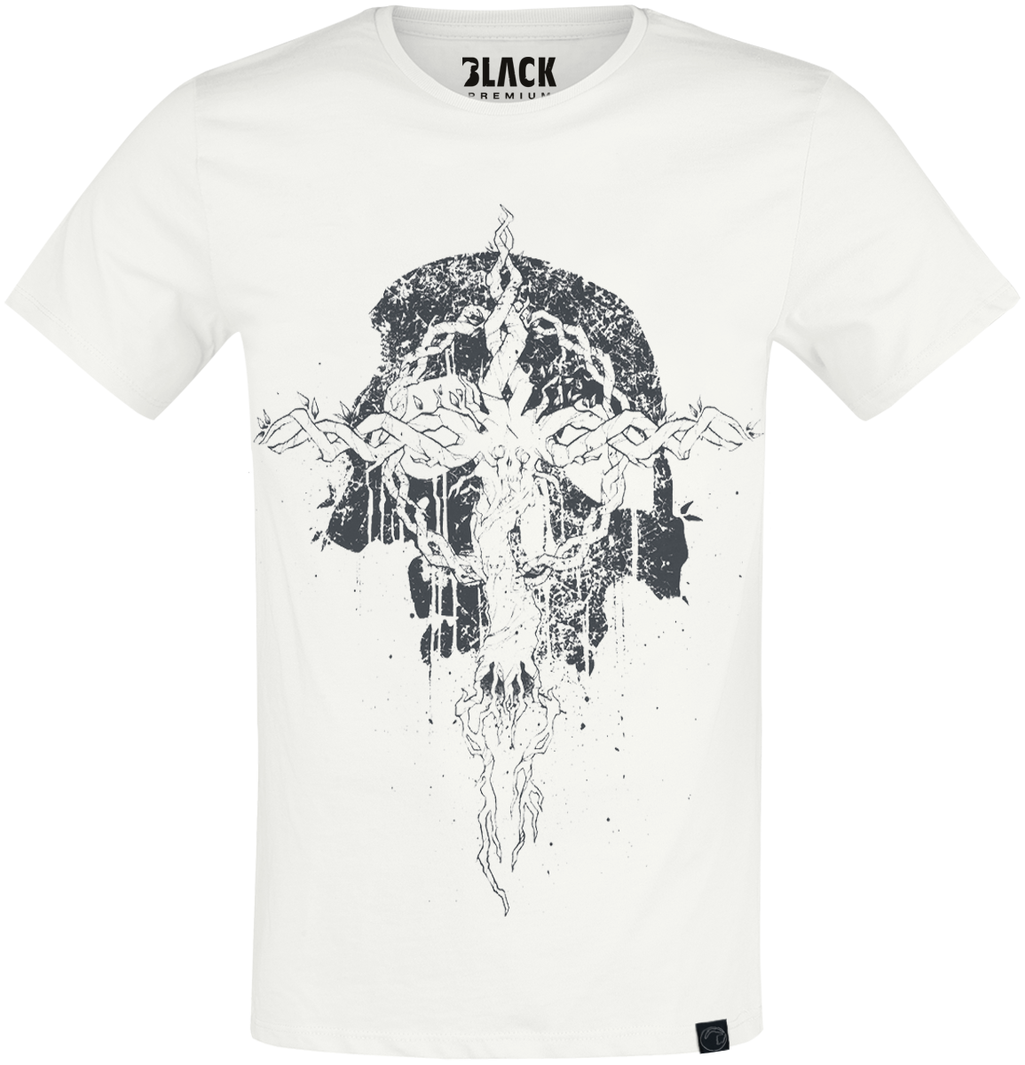 Black Premium by EMP - T-Shirt with skull and cross - T-Shirt - weiß - EMP Exklusiv!