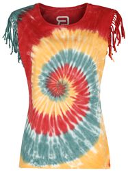 T-Shirt mit Multicolor Batik- Waschung, RED by EMP, T-Shirt