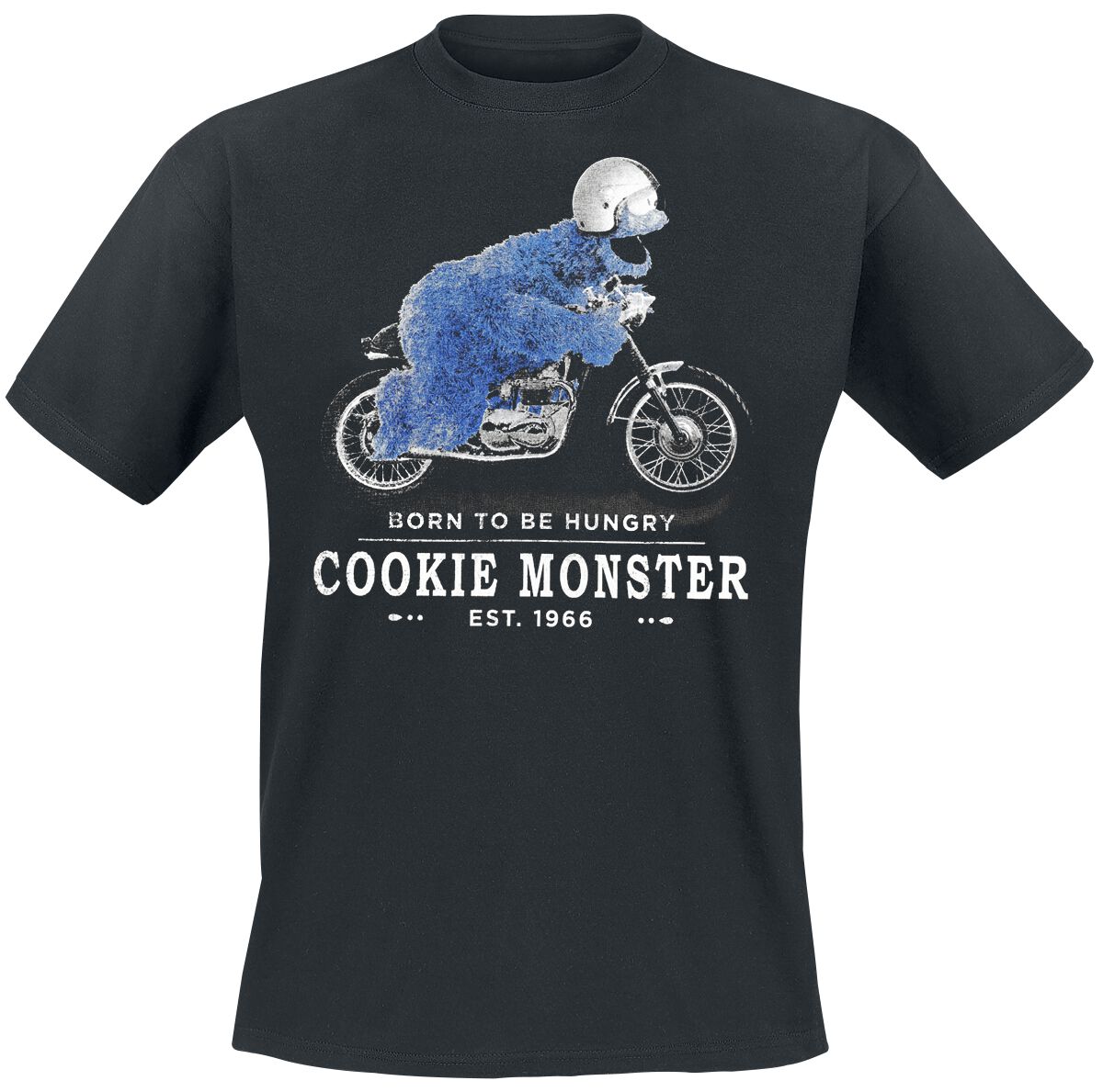 Sesame Street Born To Be Hungry - Cookie Monster T-Shirt black
