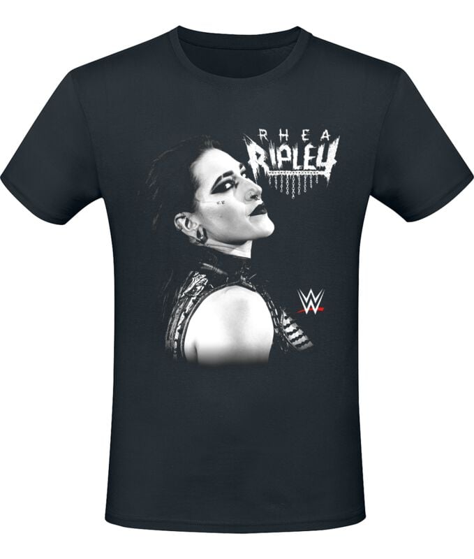 T-Shirt  di WWE - Rhea Ripley - Faded Photo - S a XXL - Uomo - nero