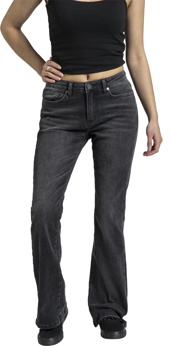 Thumbnail - Black Premium by EMP Grace - Dunkelgraue Jeans mit Schlag Jeans grau in W29L32