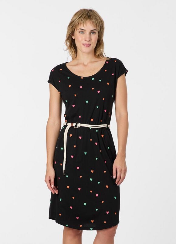 Ragwear Kurzes Kleid - LILITHE PRINT - XS bis XL - für Damen - Größe M - schwarz