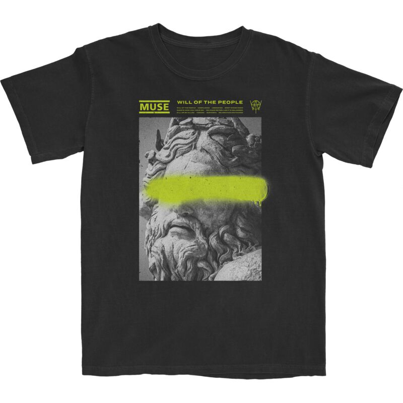 Muse T-Shirt - Neon Spray Defaced - S bis XXL - für Männer - Größe S - schwarz  - Lizenziertes Merchandise!