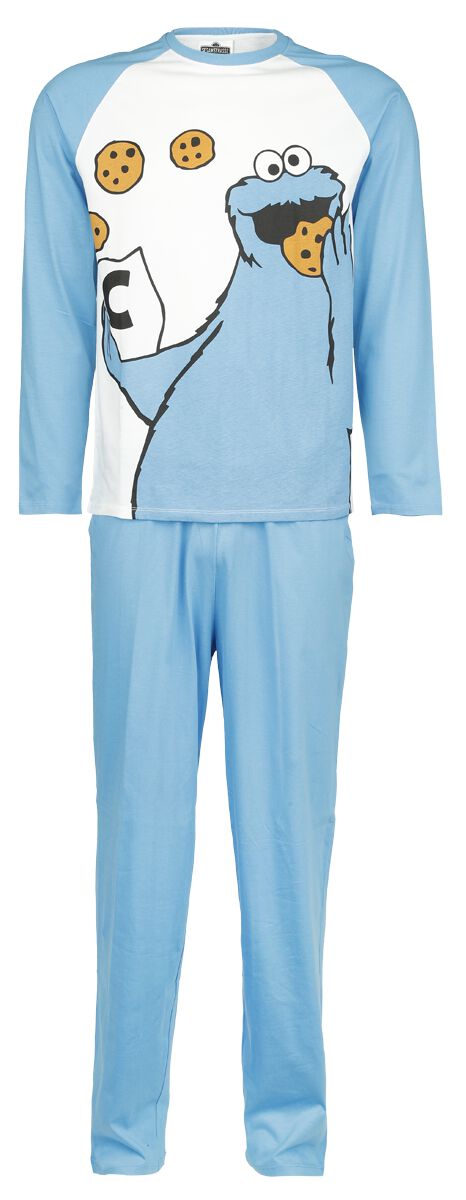 Sesamstraße Schlafanzug - Cookie Monster - M bis XL - für Männer - Größe M - multicolor  - EMP exklusives Merchandise!