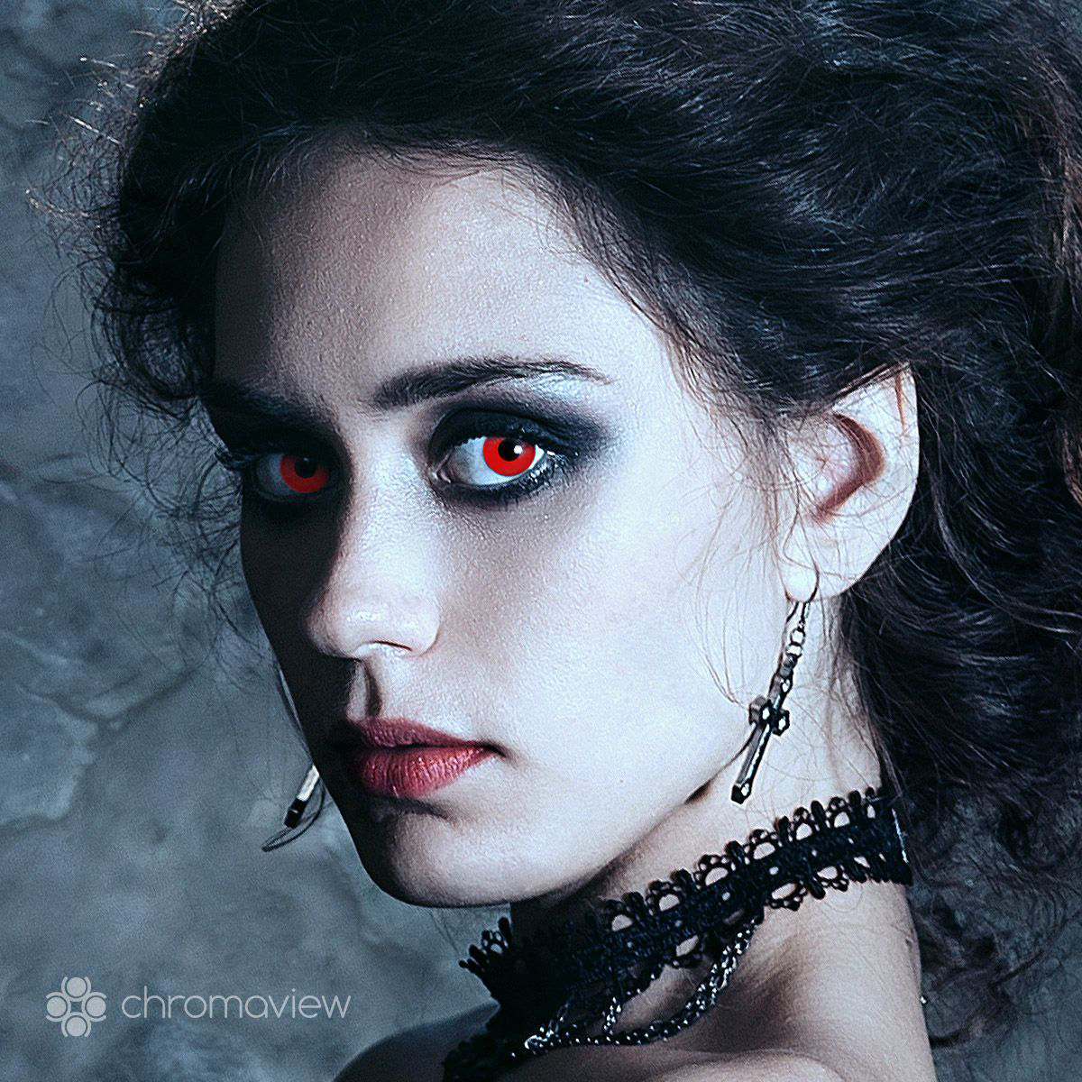 Image of Lenti a contatto Gothic di Chromaview - Red Vampire Tageslinsen - Unisex - rosso