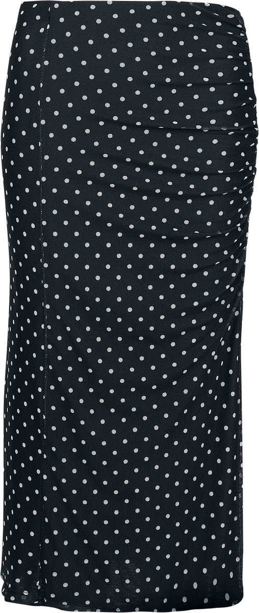 RED by EMP  Midi Skirt - Polka Dot Basic Skirt - for Women - black