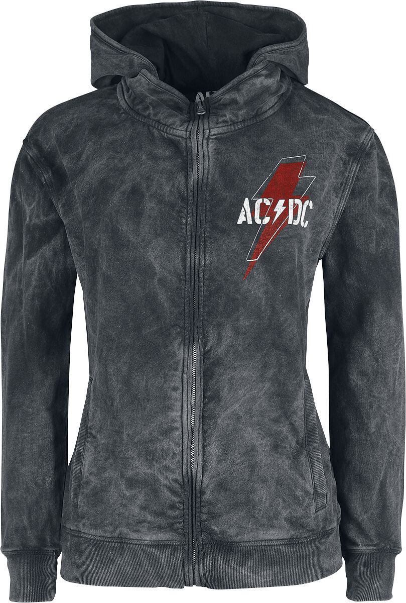 Sweat-shirt zippé à capuche de AC/DC - PWR Focus Magic Day - S à XXL - pour Femme - noir