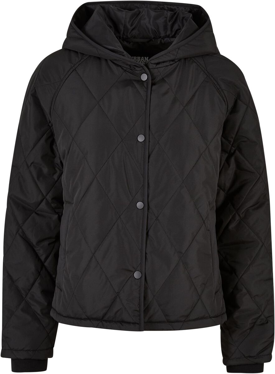 Image of Giacca di mezza stagione di Urban Classics - Ladies’ oversized diamond quilted hooded jacket - XS a XXL - Donna - nero