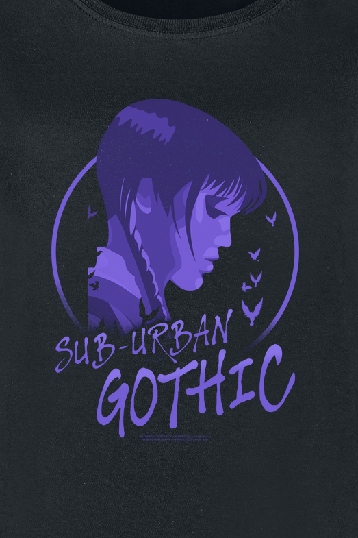 Wednesday T-Shirt - Sub Urban Gothic - S bis XXL - für Damen - Größe XL - schwarz  - Lizenzierter Fanartikel