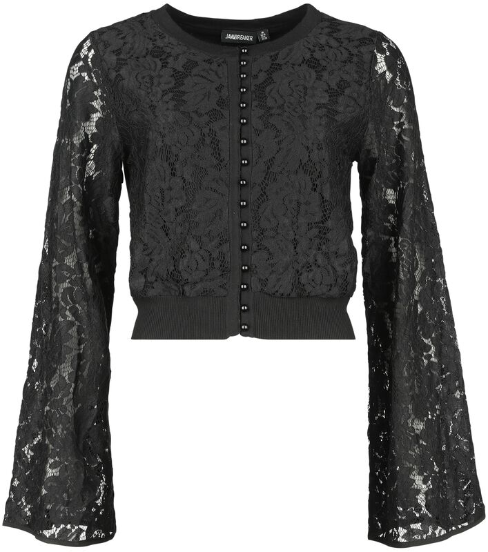 Cardigan With Lace Front And Sleeve