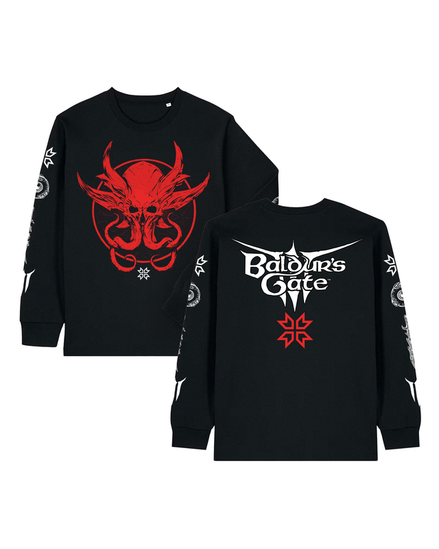 Baldur's Gate  Long-sleeve Shirt - Logo Long-sleeved Top - for Men - black