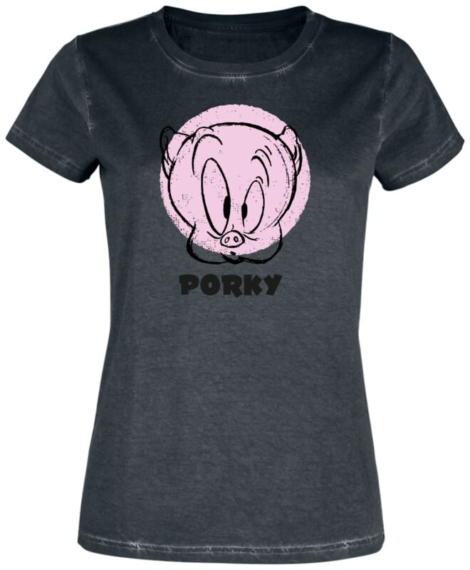 Looney Tunes T-Shirt - Porky Pig - XS bis 5XL - für Damen - Größe 3XL - schwarz  - EMP exklusives Merchandise!