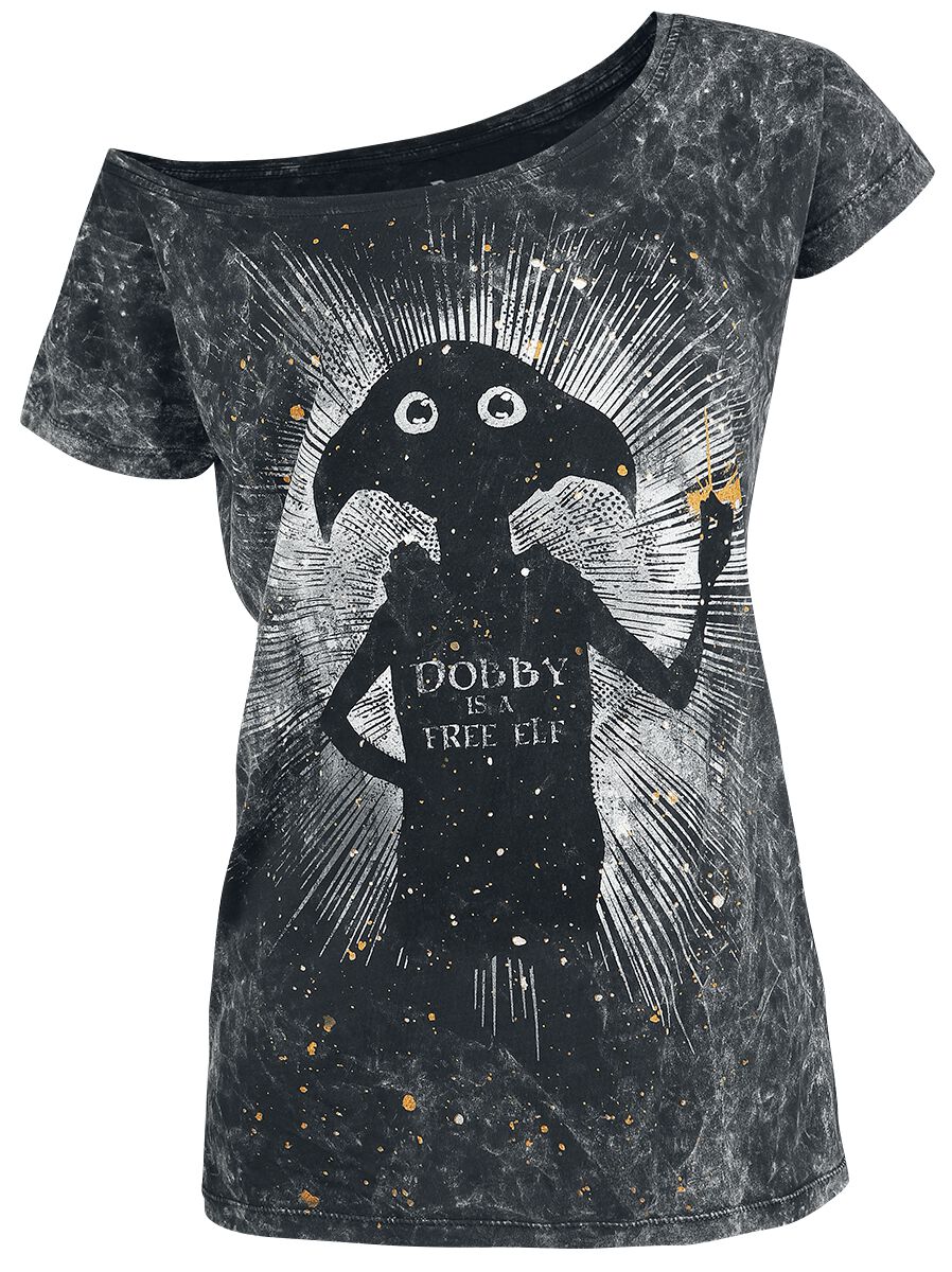 Harry Potter T-Shirt - Dobby Is A Free Elf - S bis 3XL - für Damen - Größe XL - schwarz  - EMP exklusives Merchandise!