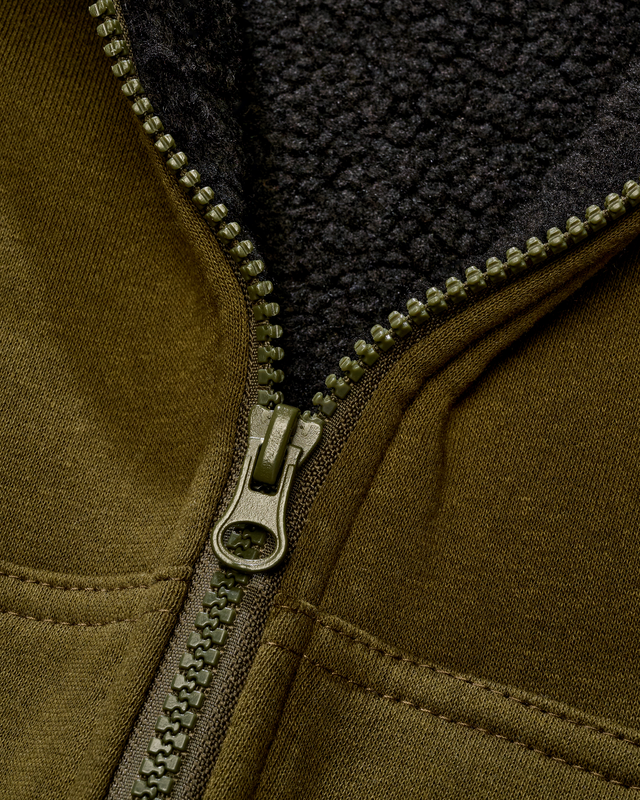 Thumbnail - Brandit Sweatjacket Teddylining Kapuzenpullover oliv in L