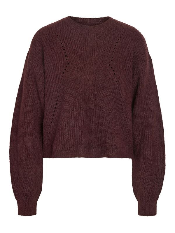 Noisy May Nmbailey L/S O-Neck Knit Noos Strickpullover Rot In Xs