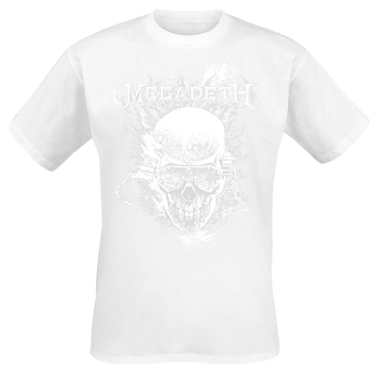 Levně Megadeth Vic & Flames Tričko bílá