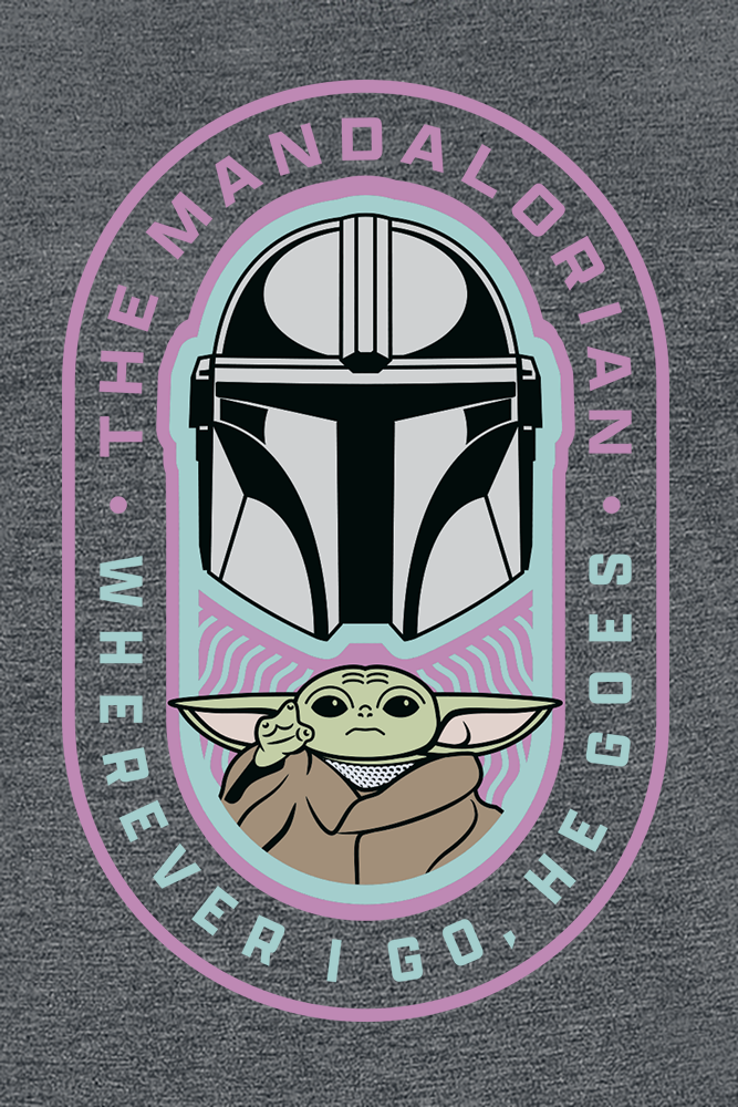 Star Wars The Mandalorian - Grogu - Wherever I Go, He Goes T-Shirt grau