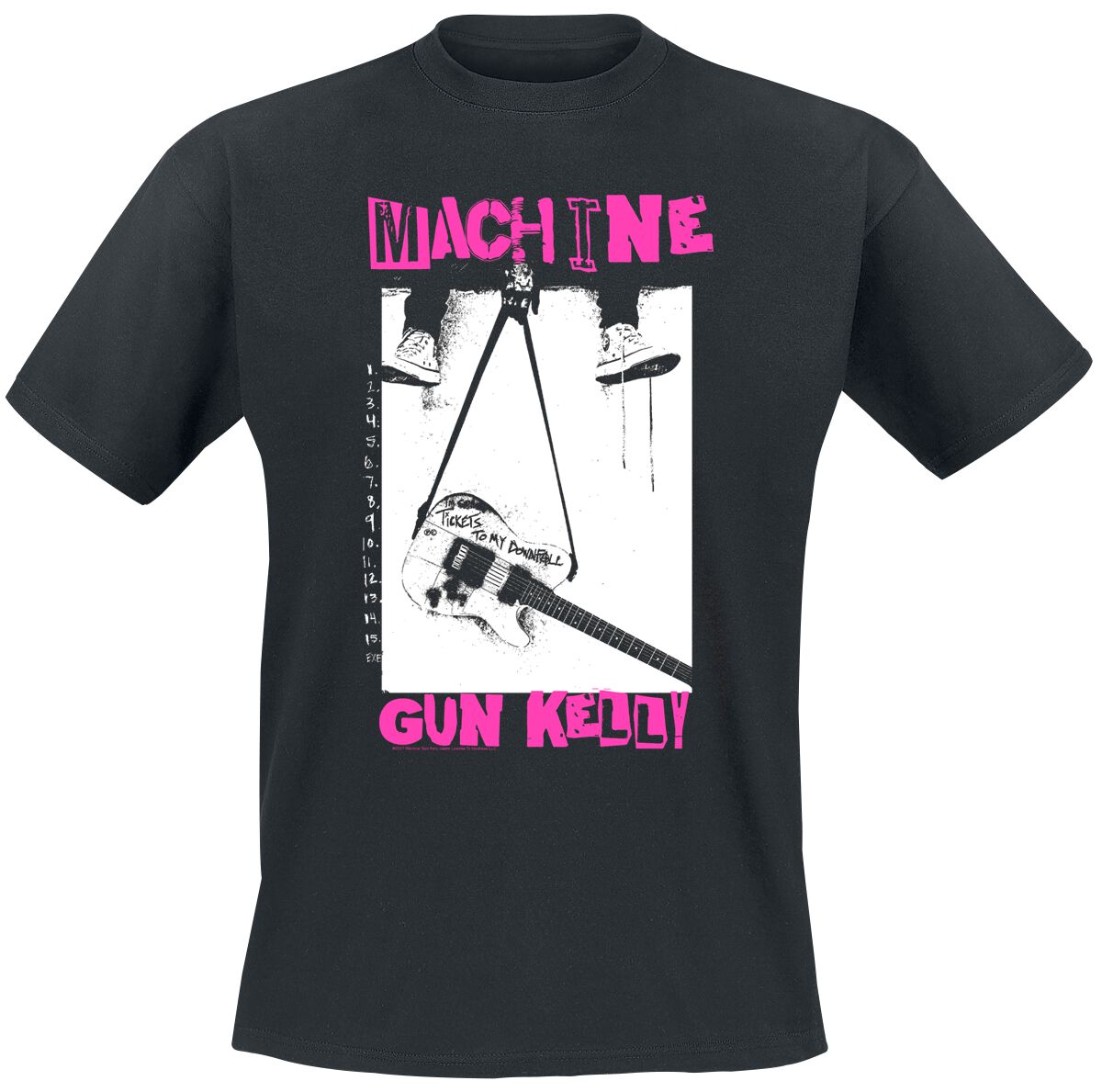 Image of Machine Gun Kelly Tickets To My Downfall Sneakers T-Shirt schwarz