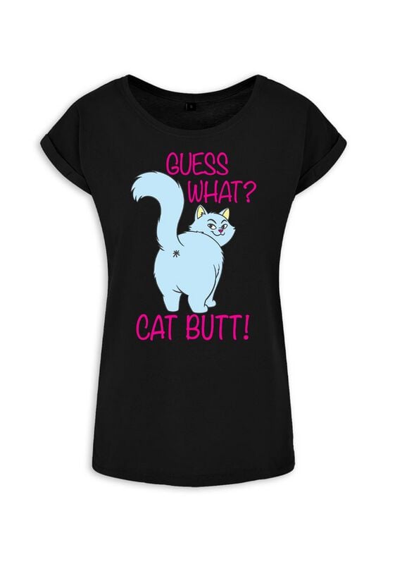 🏷️ T-Shirt Manches courtes  de Tierisch - Guess What? Cat Butt! - pour Femme