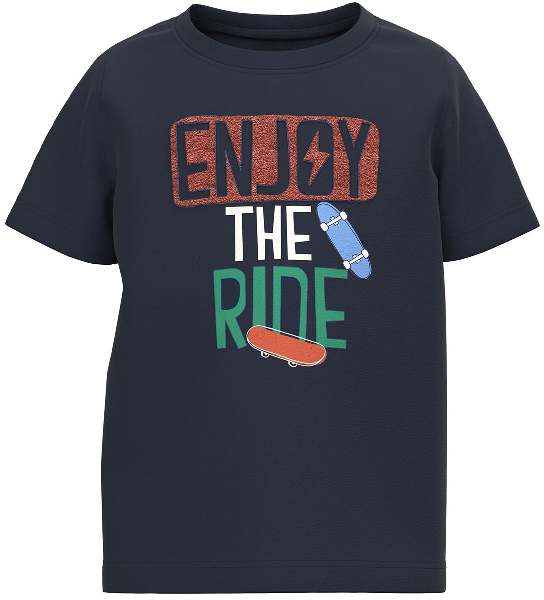 T-shirt de name it - Henne Shirt - Enjoy the ride - 92 à 122/128 - pour garçons - marine