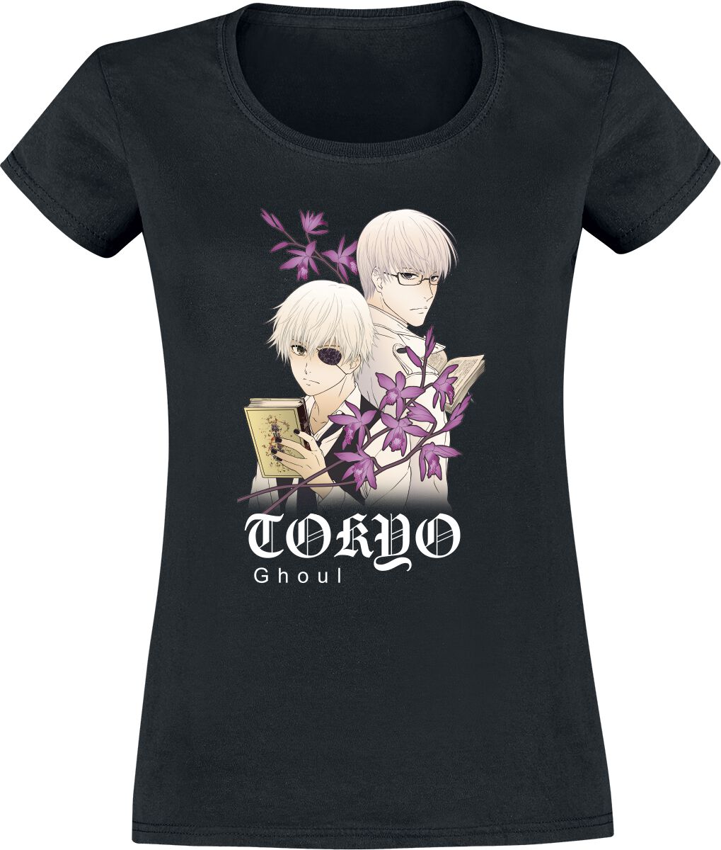 T-Shirt Manches courtes de Tokyo Ghoul - Floral - S à XXL - pour Femme - noir