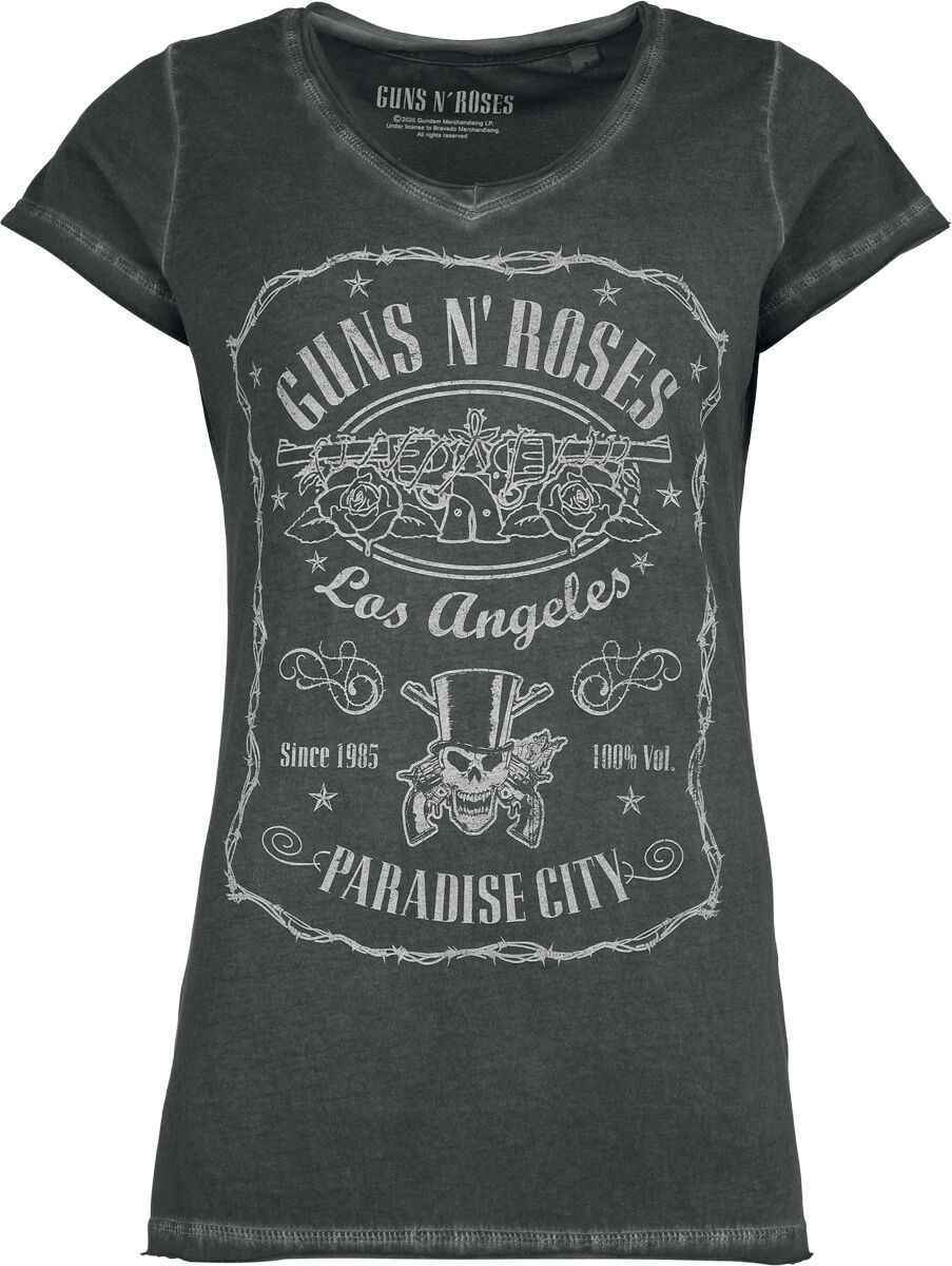 4068143431361 - Guns N Roses Paradise City Label T-Shirt grau in 4XL