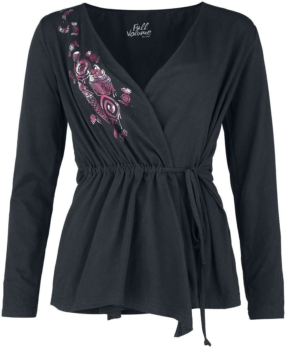 Image of Maglia Maniche Lunghe di Full Volume by EMP - Reversible long sleeve with sweets print - S a XL - Donna - nero