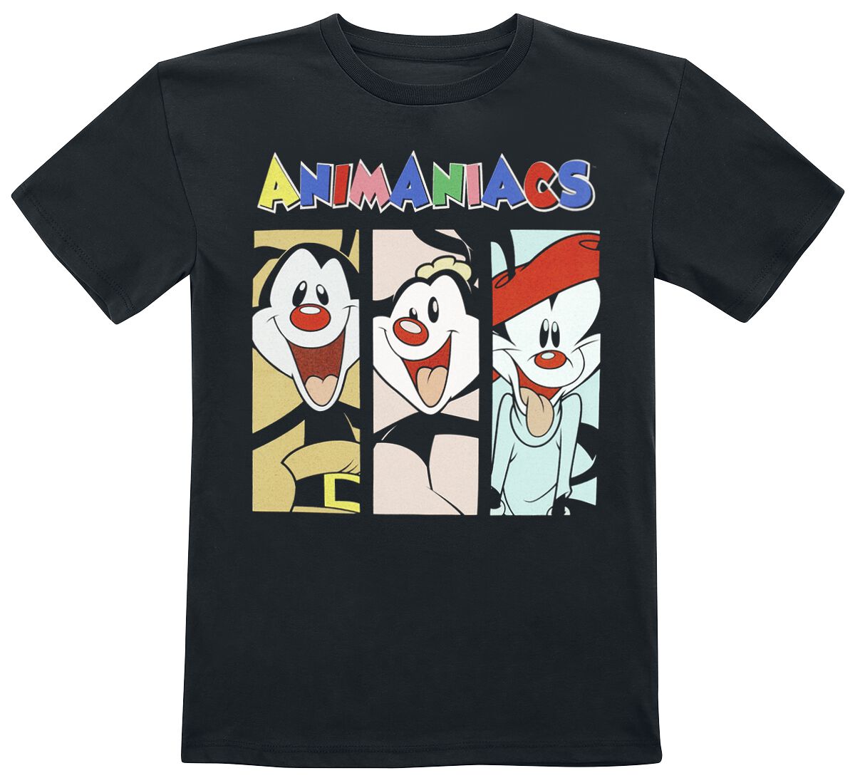Animaniacs Kids - Cartoon Square T-Shirt black